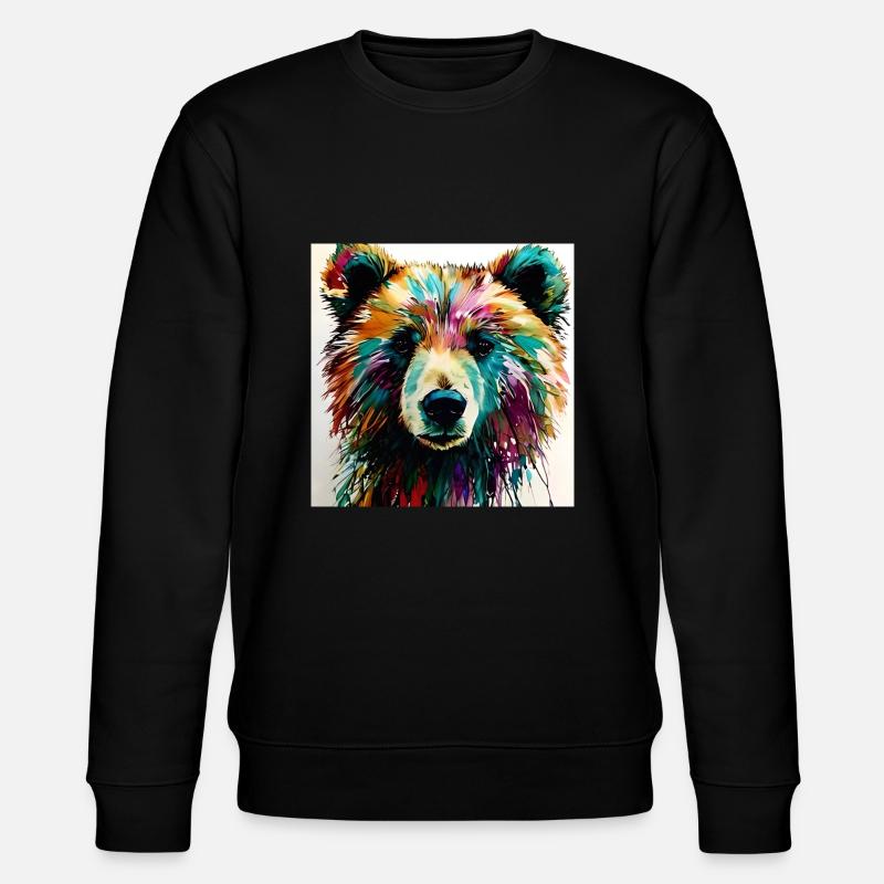 Teddybear - Stanley/Stella Unisex Bio-Sweatshirt CHANGER  - Schwarz
