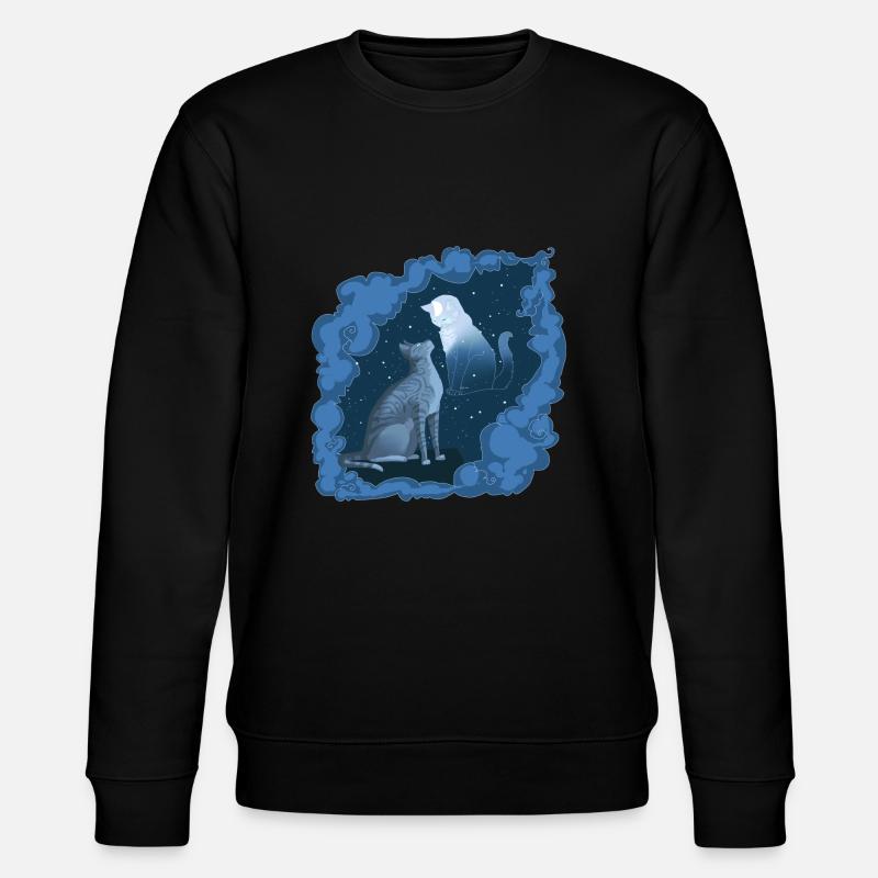 Jayfeather Jay Fjer Grå Kat Halvmåne Måne - Stanley/Stella økologisk unisex-sweatshirt CHANGER  - sort