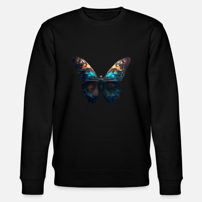 Schmetterling, Raupe - Stanley/Stella Unisex Bio-Sweatshirt CHANGER  - Schwarz
