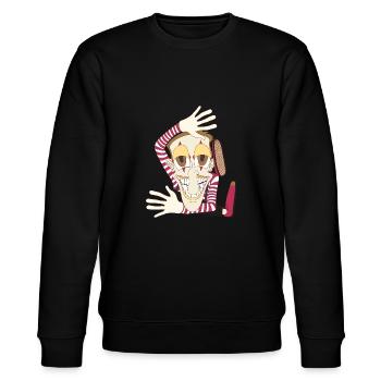 BILD GEMACHT - Stanley/Stella Unisex Bio-Sweatshirt CHANGER  - Schwarz - Vorne - Nik (191cm) & Marisol (170cm)