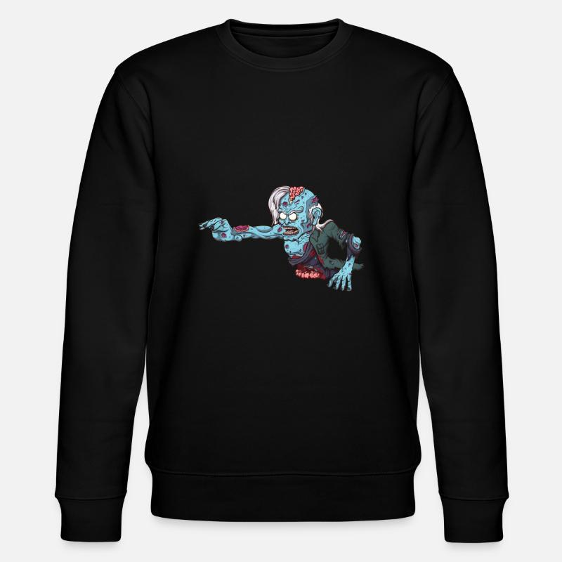 Krabbelnder Zombie - Stanley/Stella Unisex Bio-Sweatshirt CHANGER  - Schwarz