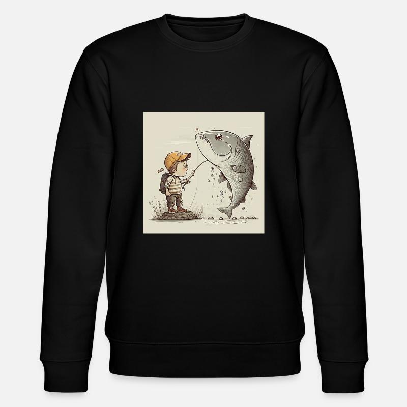 Kleiner Junge angelt Geschenk - Stanley/Stella Unisex Bio-Sweatshirt CHANGER - Schwarz