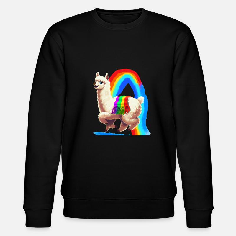 Regenbogen Alpaka - Stanley/Stella Unisex Bio-Sweatshirt CHANGER  - Schwarz