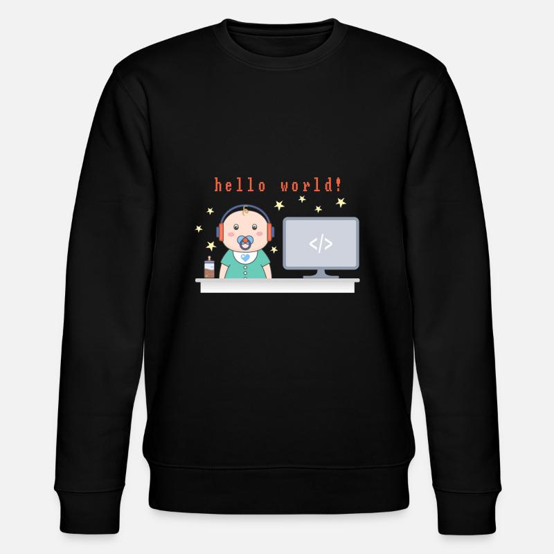 Hello World! - Stanley/Stella Unisex Bio-Sweatshirt CHANGER  - Schwarz
