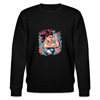 Femme de pouvoir - Sweat bio CHANGER Stanley/Stella Unisexe - noir - Devant - Nik (191cm) & Marisol (170cm)