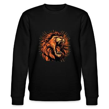 Lion - Sweat bio CHANGER Stanley/Stella Unisexe - noir - Devant - Nik (191cm) & Marisol (170cm)