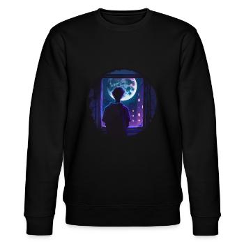 Moon Boy - Stanley/Stella CHANGER Unisex Organic Sweatshirt - black - Front - Nik (191cm) & Marisol (170cm)