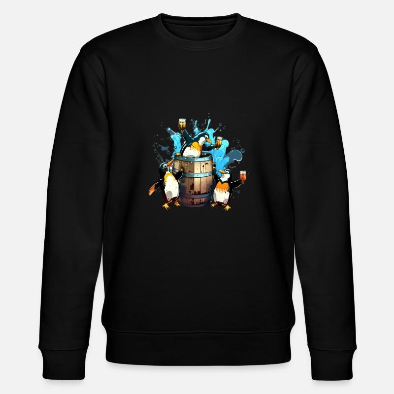 Pinguin Bier Party - Stanley/Stella Unisex Bio-Sweatshirt CHANGER  - Schwarz
