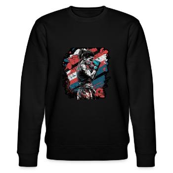 Fighter - Stanley/Stella CHANGER Unisex Organic Sweatshirt - black - Front - Nik (191cm) & Marisol (170cm)