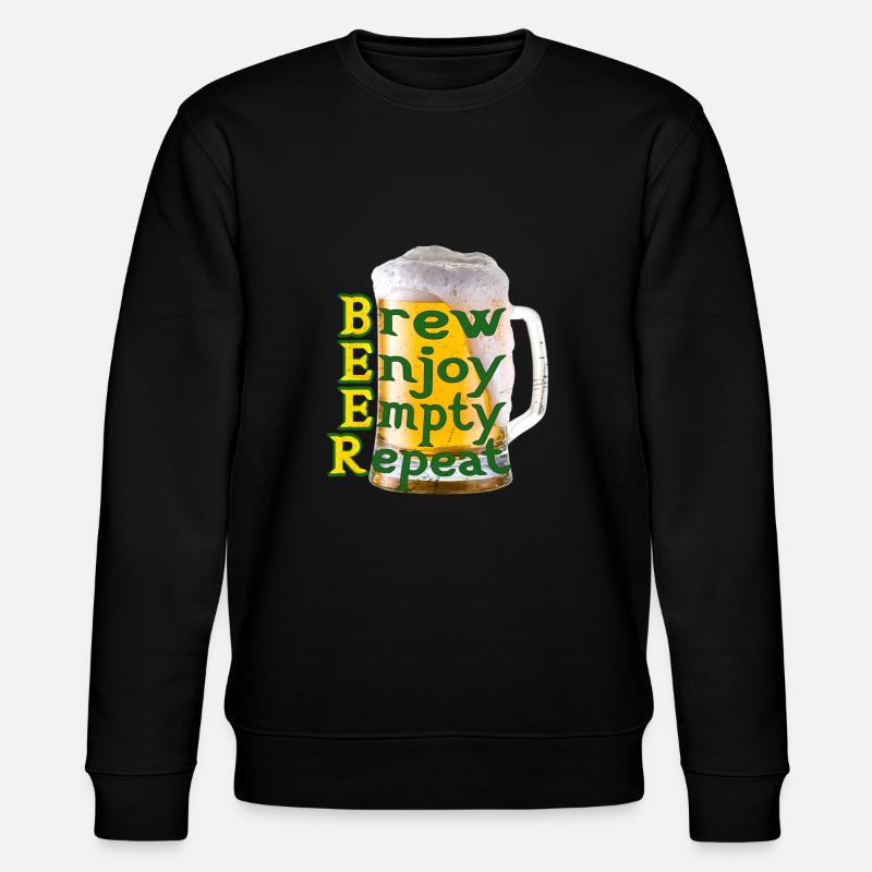 BEER BREW ENJOY EMPTY REPEAT - Stanley/Stella Unisex Bio-Sweatshirt CHANGER  - Schwarz