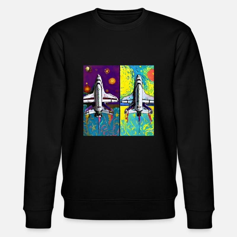 Space Shuttle Van Gogh - Stanley/Stella CHANGER Unisex Organic Sweatshirt - black