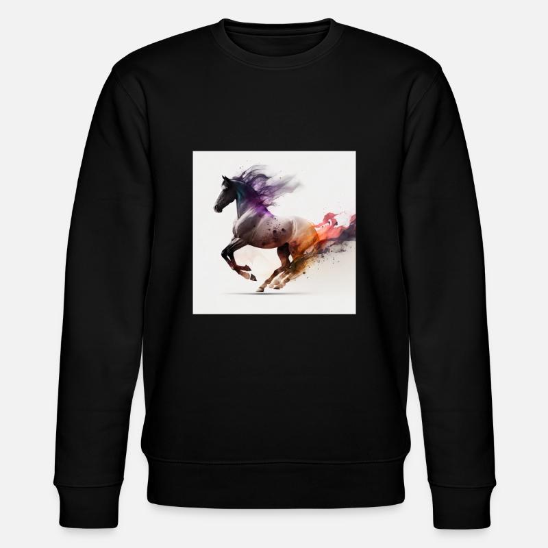 Feuriges Pferd Nr. 11 - Stanley/Stella Unisex Bio-Sweatshirt CHANGER  - Schwarz