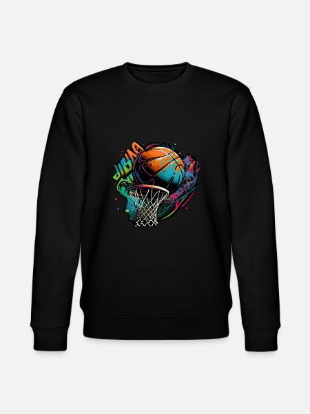Buntes Basketball Graffiti - Stanley/Stella Unisex Bio-Sweatshirt CHANGER  - Schwarz