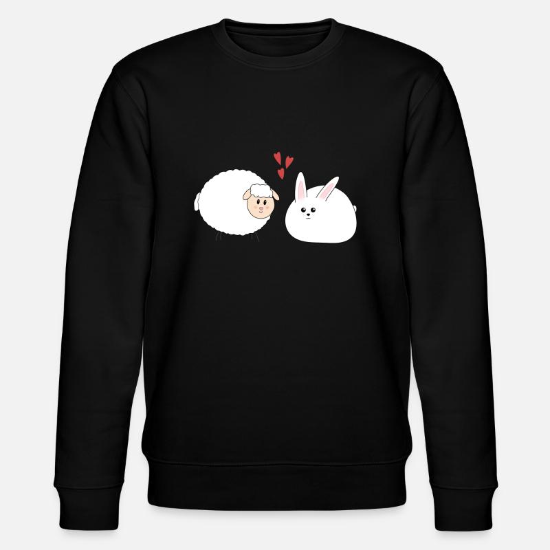 Hase und Schaf, Ostern - Stanley/Stella Unisex Bio-Sweatshirt CHANGER  - Schwarz
