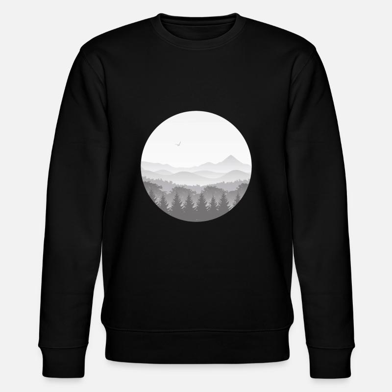 Berge im Nebel - Stanley/Stella Unisex Bio-Sweatshirt CHANGER - Schwarz