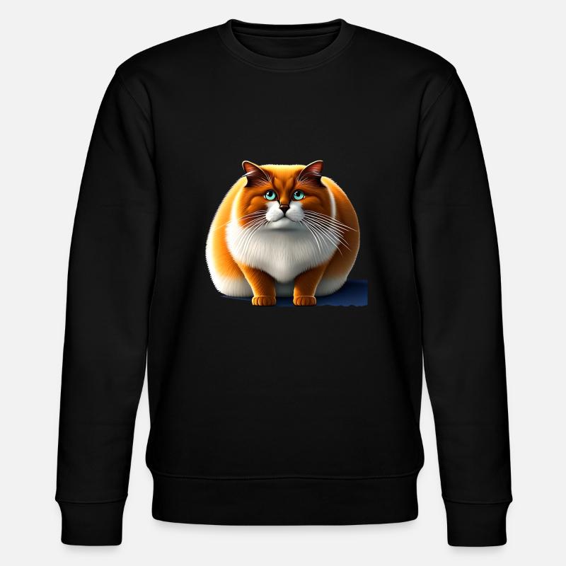 Gros chat avec fourrure moelleuse - Sweat bio CHANGER Stanley/Stella Unisexe - noir
