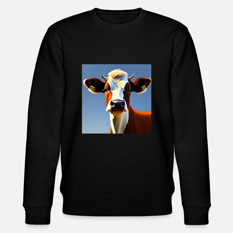 Vache brune et blanche - Sweat bio CHANGER Stanley/Stella Unisexe - noir