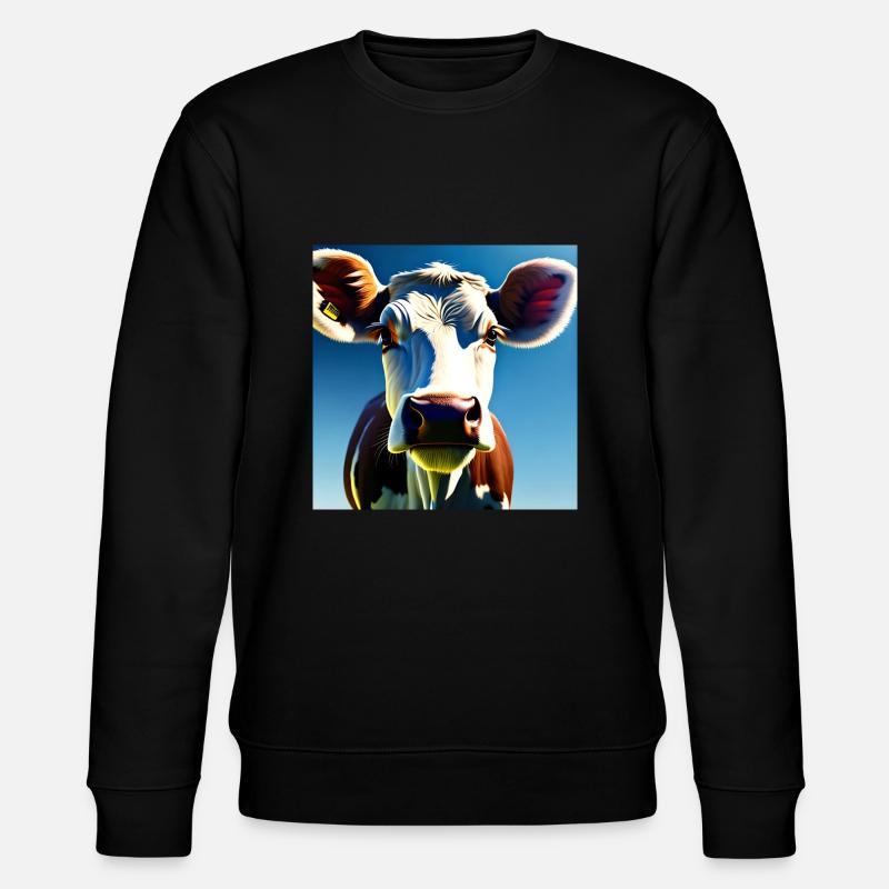 Mucca marrone e bianca - Felpa ecologica unisex CHANGER di Stanley/Stella - nero