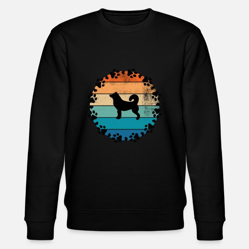Hunde Sonne Husky - Stanley/Stella Unisex Bio-Sweatshirt CHANGER  - Schwarz