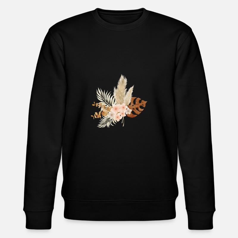 Boho -Blumen - Stanley/Stella Unisex Bio-Sweatshirt CHANGER  - Schwarz