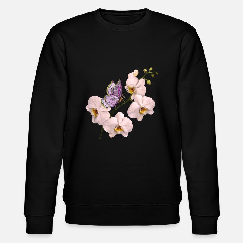 Bunter Schmetterling - Stanley/Stella Unisex Bio-Sweatshirt CHANGER  - Schwarz