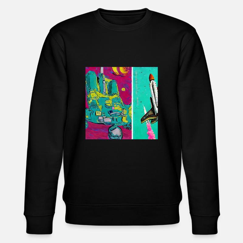 Space Shuttle Van Gogh - Stanley/Stella CHANGER Unisex Organic Sweatshirt - black