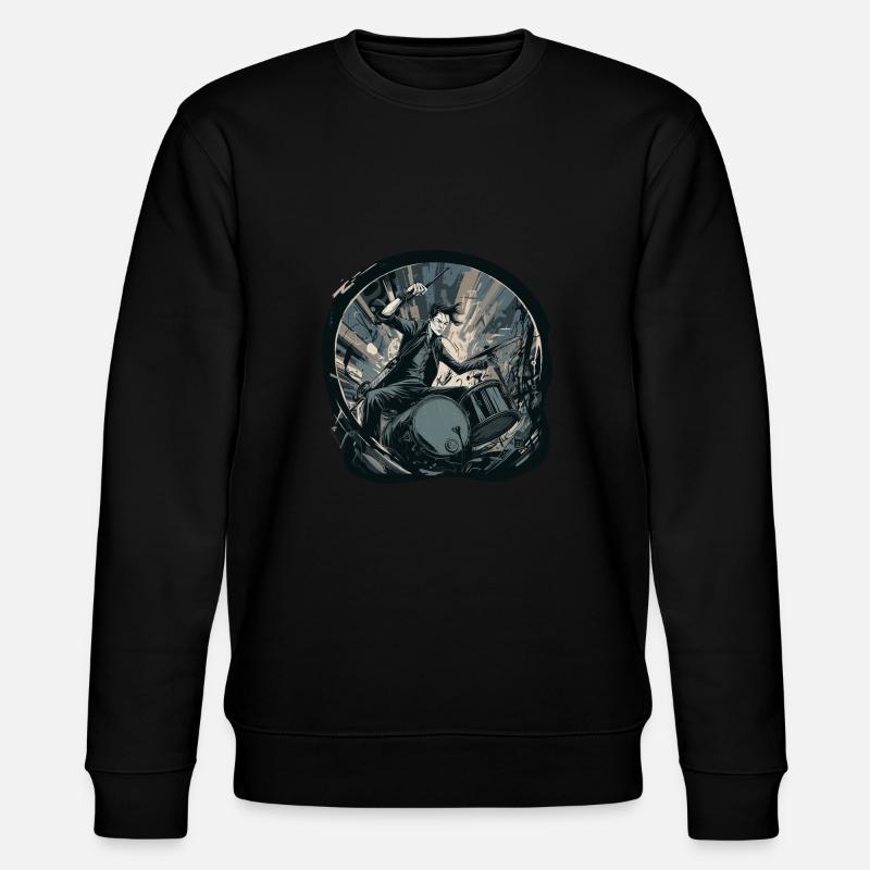 Drums crazy - Stanley/Stella Unisex Bio-Sweatshirt CHANGER  - Schwarz