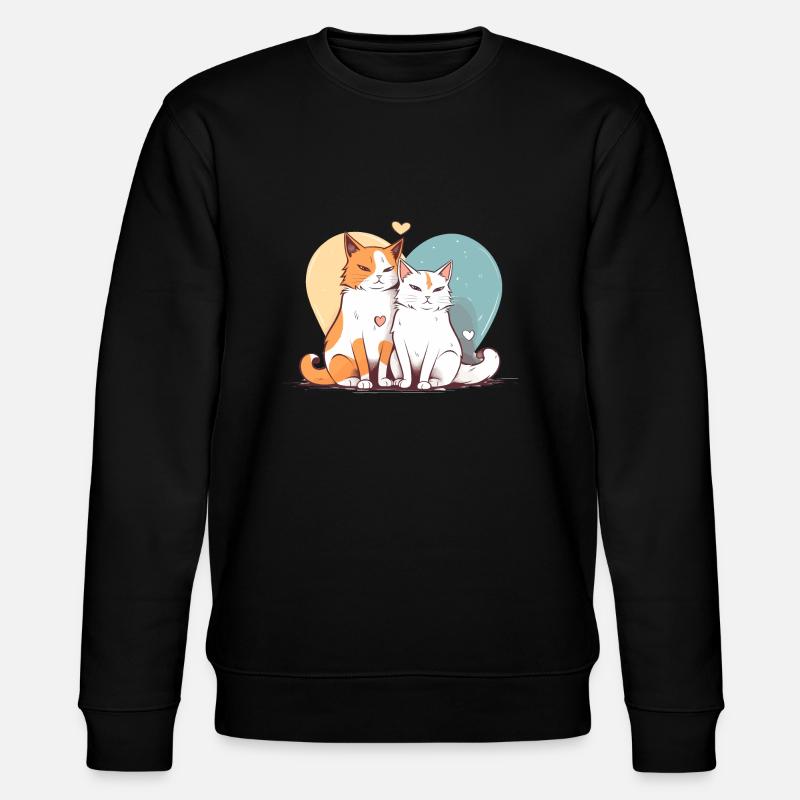 Katzenliebe - Stanley/Stella Unisex Bio-Sweatshirt CHANGER  - Schwarz