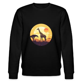 Giraffe in the savannah - Stanley/Stella Unisex Bio-Sweatshirt CHANGER  - Schwarz - Vorne - Nik (191cm) & Marisol (170cm)