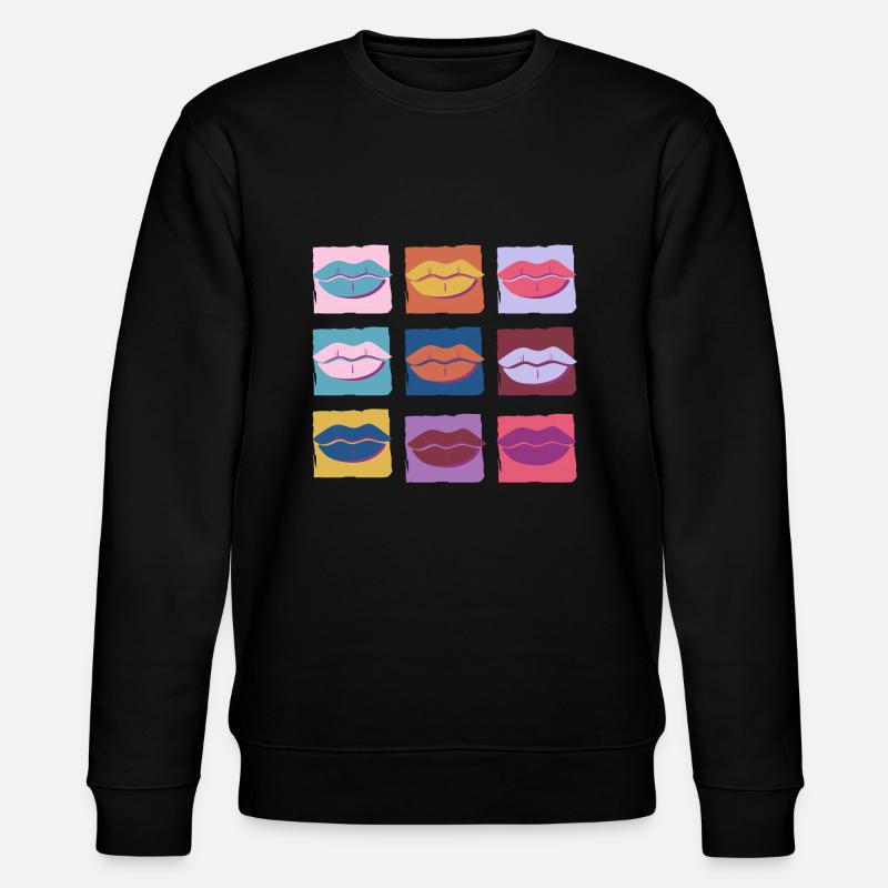 Retro mehrfarbige Lippe - Stanley/Stella Unisex Bio-Sweatshirt CHANGER  - Schwarz