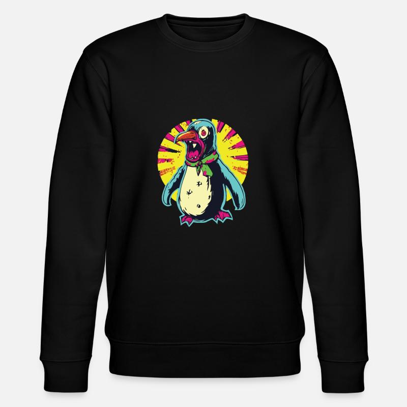 Horror Gruseliger Zombie-Pinguin - Stanley/Stella Unisex Bio-Sweatshirt CHANGER  - Schwarz