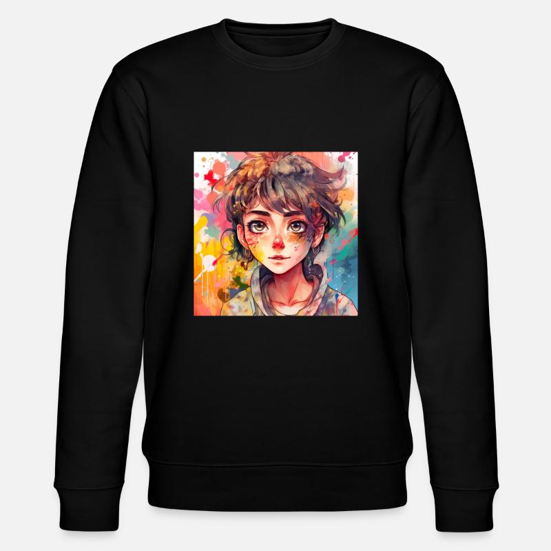 Paint Girl - Stanley/Stella Unisex Bio-Sweatshirt CHANGER  - Schwarz