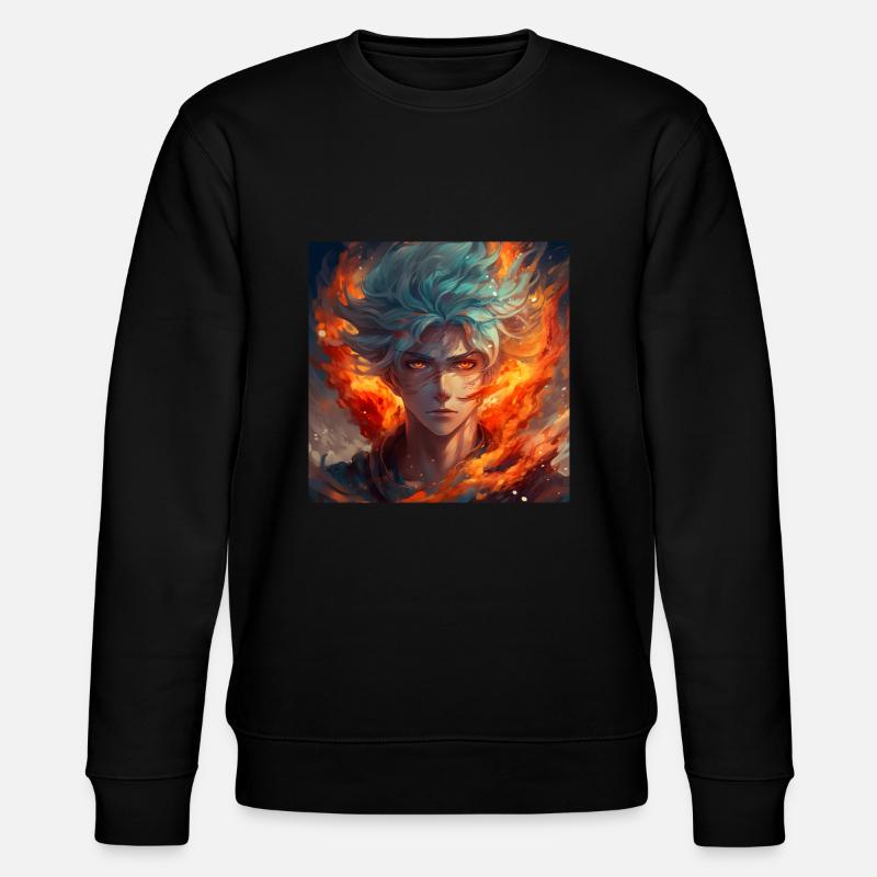 Fire Guy - Stanley/Stella Unisex Bio-Sweatshirt CHANGER  - Schwarz