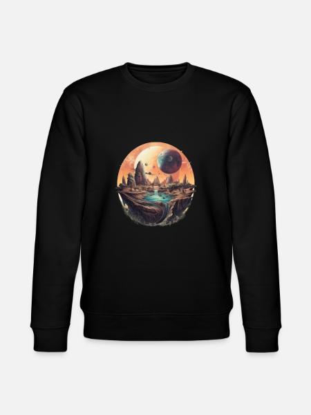 Futuristic life on planets - Stanley/Stella CHANGER Unisex Organic Sweatshirt - black
