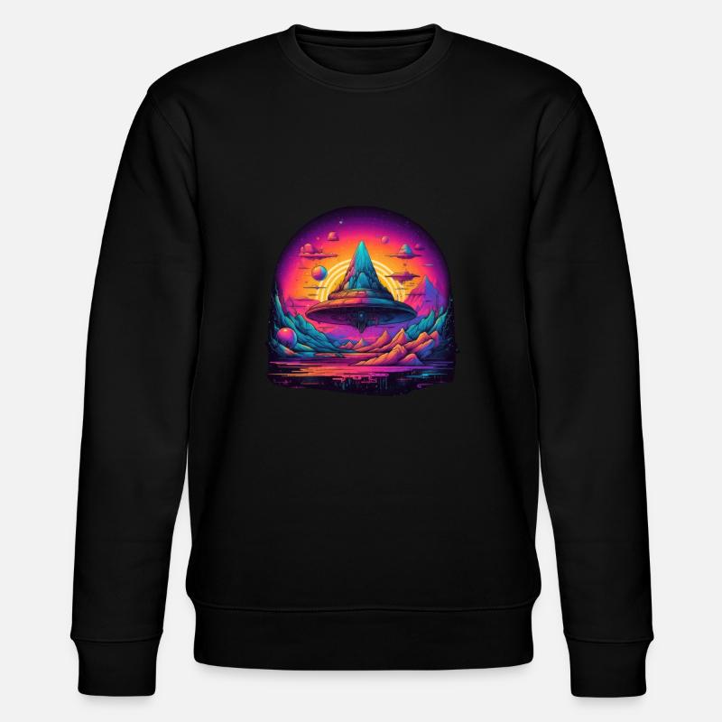 Futuristic life on planets - Stanley/Stella CHANGER Unisex Organic Sweatshirt - black