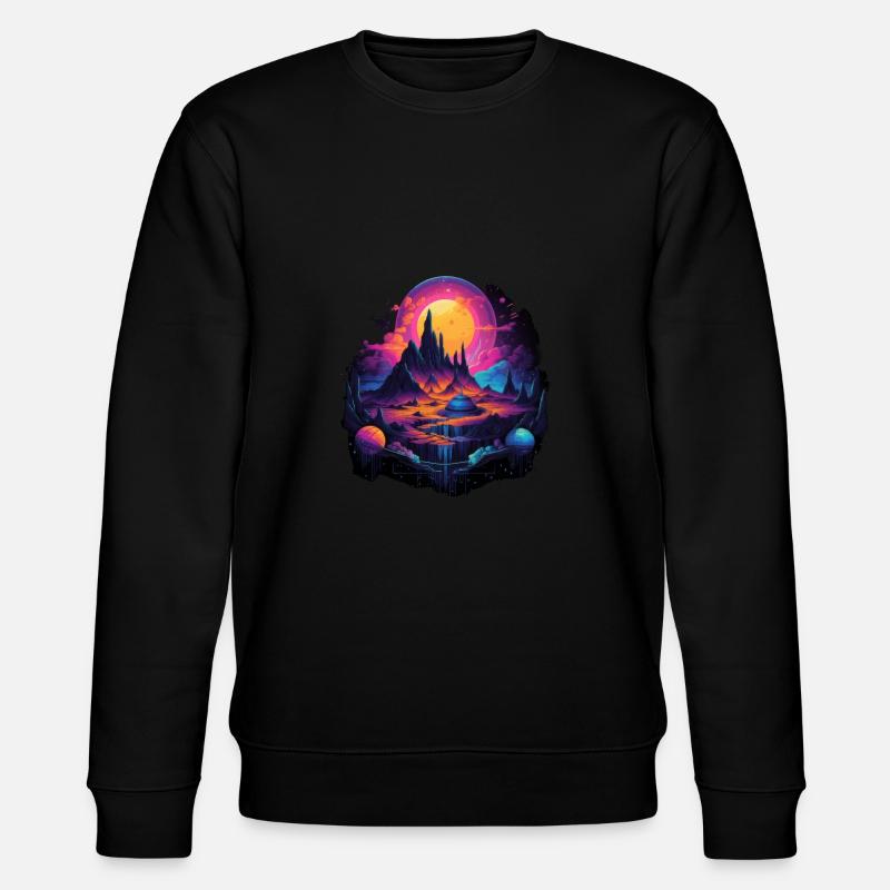 Futuristic life on planets - Stanley/Stella CHANGER Unisex Organic Sweatshirt - black