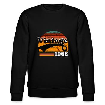 Jahrgang 1966 - Stanley/Stella Unisex Bio-Sweatshirt CHANGER  - Schwarz - Vorne - Nik (191cm) & Marisol (170cm)