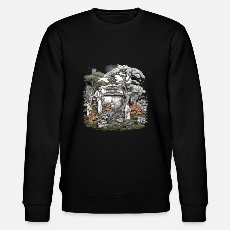Bonsai - Japanischer Garten - Stanley/Stella Unisex Bio-Sweatshirt CHANGER  - Schwarz