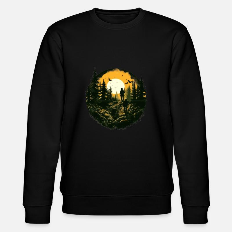 Hiking Mountains Trees Alps - Stanley/Stella CHANGER Unisex Organic Sweatshirt - black