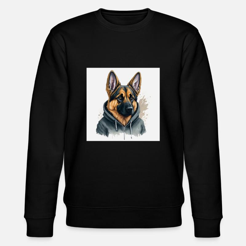Deutscher Schäferhund im Hoody - Stanley/Stella Unisex Bio-Sweatshirt CHANGER - Schwarz