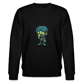 Halloween Zombie Junge - Kawaii süß Monster Horror - Stanley/Stella Unisex Bio-Sweatshirt CHANGER  - Schwarz - Vorne - Nik (191cm) & Marisol (170cm)