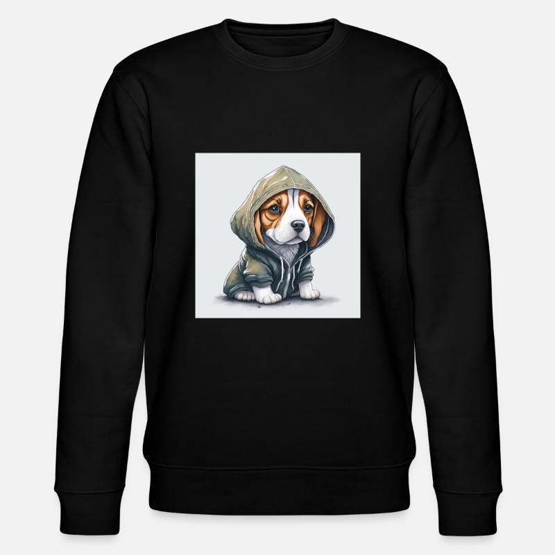 Beagle im Hoodie. - Stanley/Stella Unisex Bio-Sweatshirt CHANGER  - Schwarz
