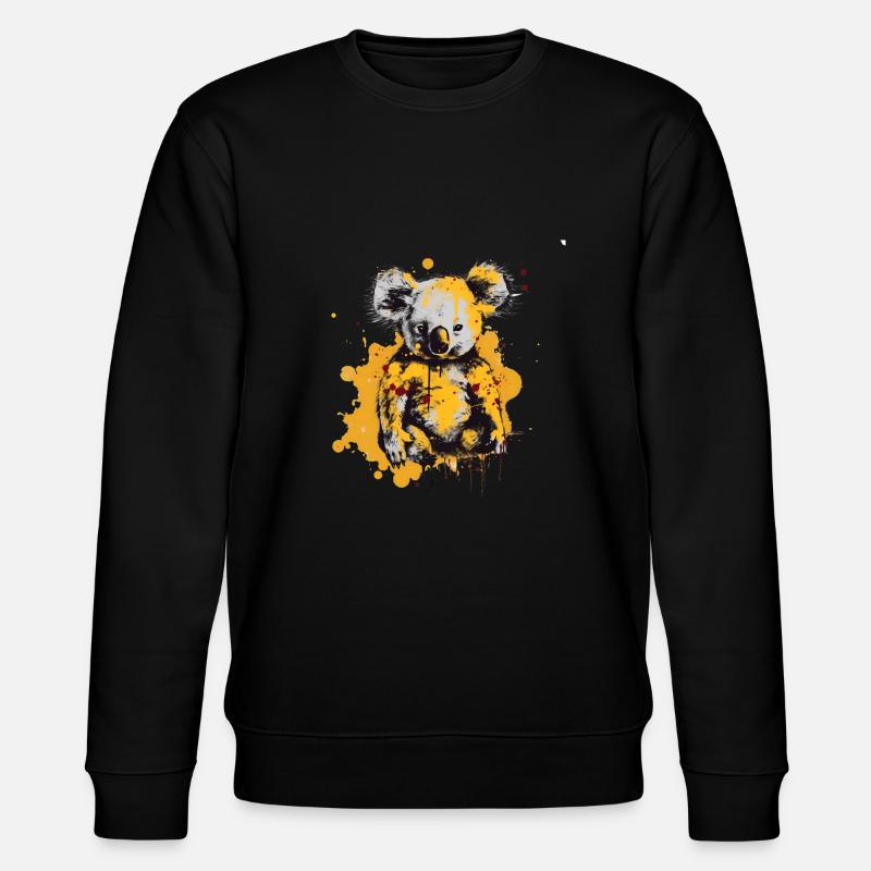 Koala in Farbklecksen - Stanley/Stella Unisex Bio-Sweatshirt CHANGER  - Schwarz