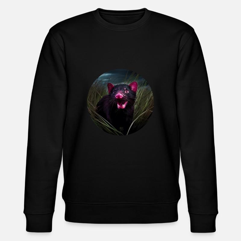 Tasmanian devil in the grass - Stanley/Stella CHANGER Unisex Organic Sweatshirt - black