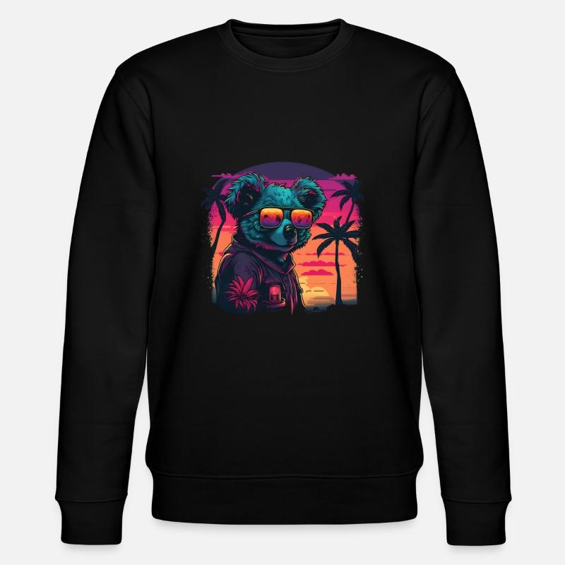 Synthwave Koala Sunset - Sweat bio CHANGER Stanley/Stella Unisexe - noir