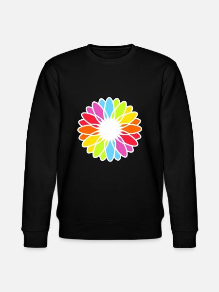 Rainbow Blossom Mandala - Stanley/Stella CHANGER Unisex Organic Sweatshirt - black