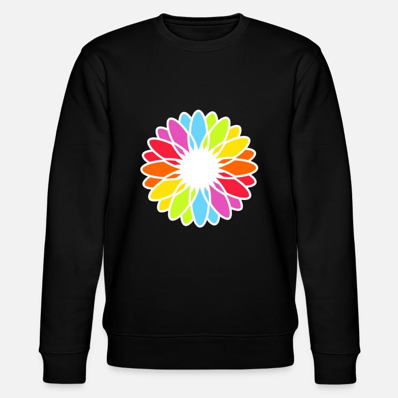 Mandala de fleurs arc-en-ciel - Sweat bio CHANGER Stanley/Stella Unisexe - noir