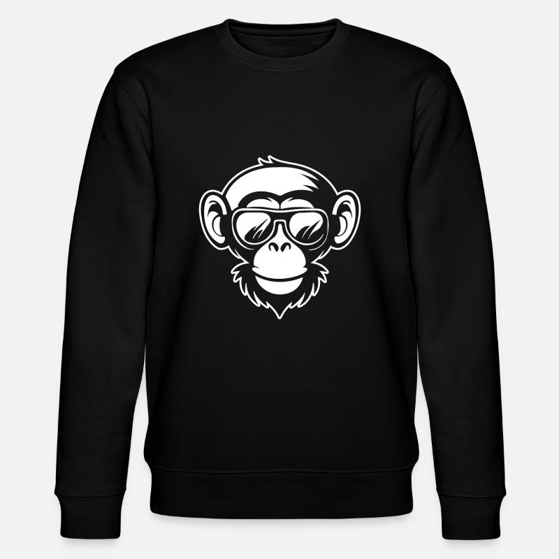 Monkey Monkey Monkey Face Jungle - Stanley/Stella CHANGER Unisex Organic Sweatshirt - black