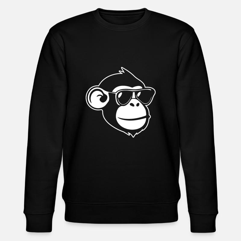 Affe Affen Affengesicht Dschungel - Stanley/Stella Unisex Bio-Sweatshirt CHANGER  - Schwarz