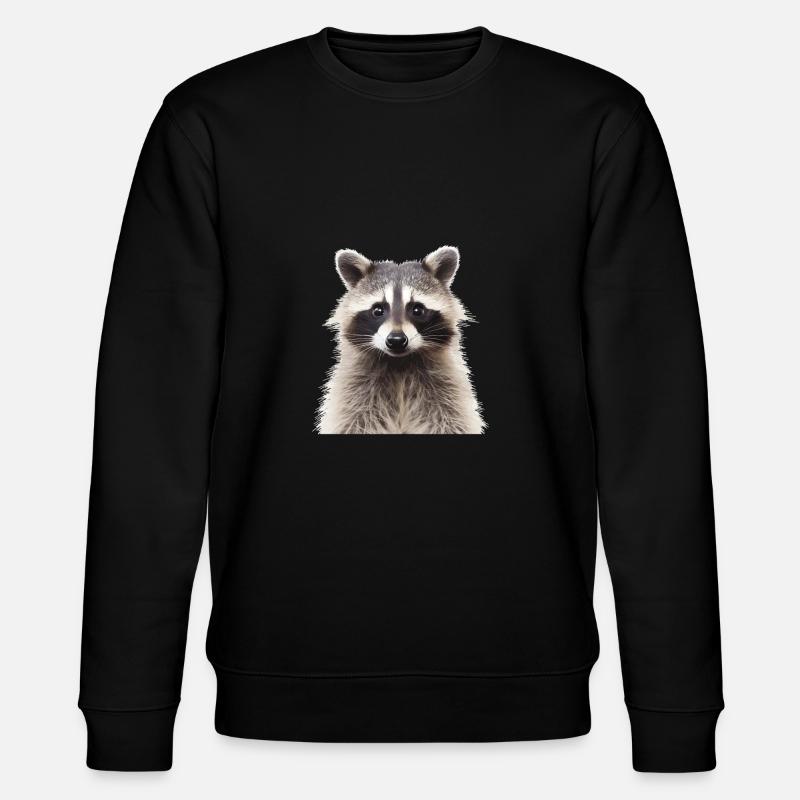 Waschbär Racoon - Stanley/Stella Unisex Bio-Sweatshirt CHANGER  - Schwarz